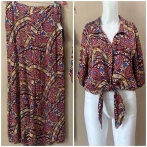 Christian Siriano Paisley Blouse and Skirt Set small